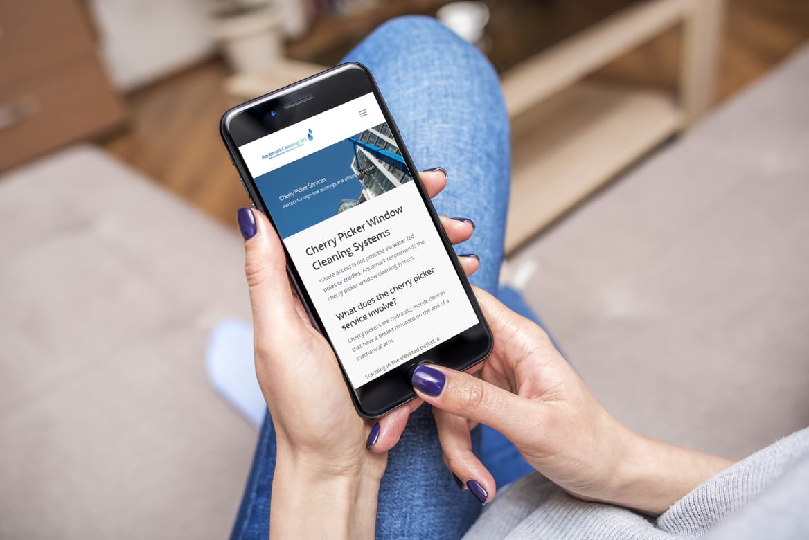 aquamark-window-cleaning-mobile1 Window cleaning website in London