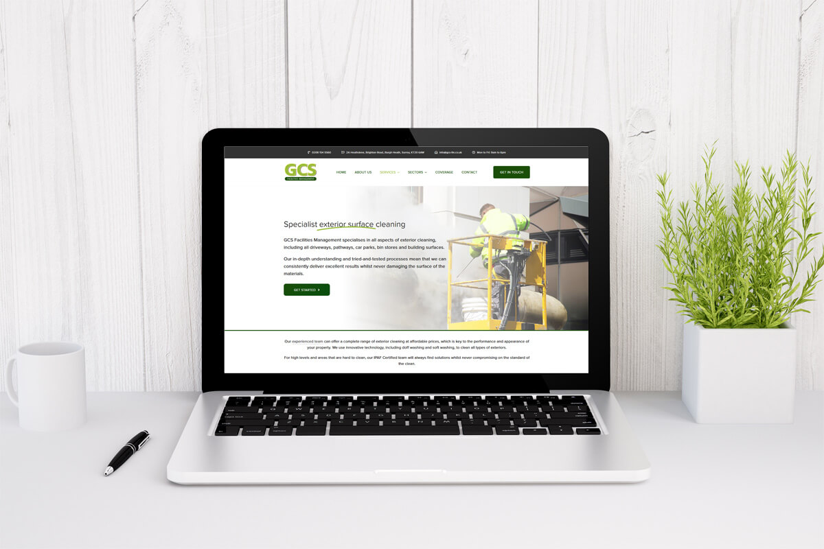 GCS FM services website - designed and built by JJ Solutions - Web designers covering Oxted and local areas