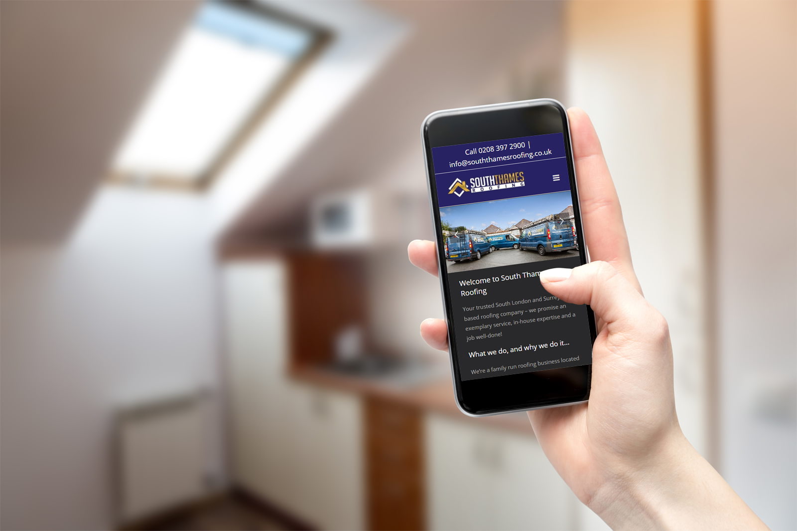 South Thames Roofing website with mobile friendly interface from JJ Solutions